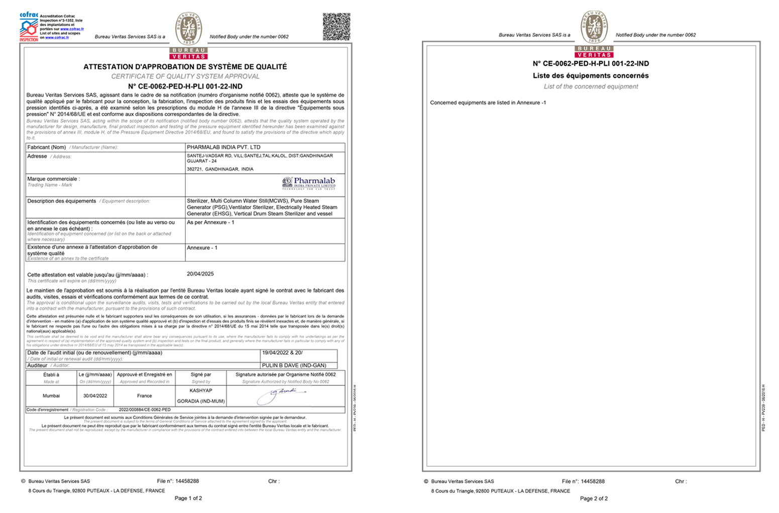PED 2014-68-EU-Certificate